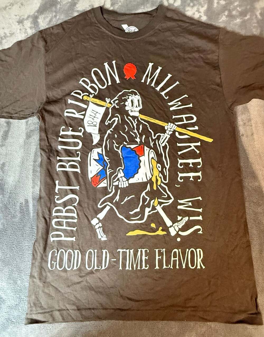 Pabst Blue Ribbon Grim Reaper Graphic T-Shirt